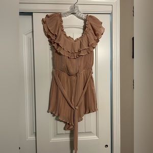 Dusty Pink Off the Shoulder Romper